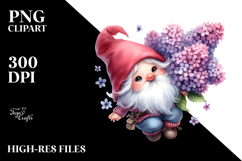 Cute Gnome Floating with Lilac Product Image 2