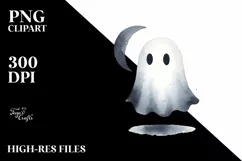 Simple Cute Baby GHOST Halloween PNG Product Image 1
