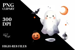 Simple Cute Baby GHOST Halloween PNG Product Image 3