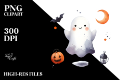 Simple Cute Baby GHOST Halloween PNG Product Image 2