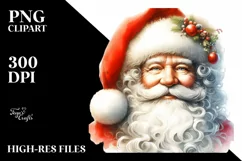 Santa Watercolor Portrait PNG Product Image 3