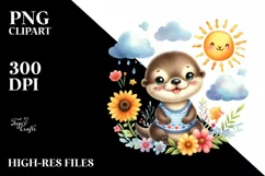 Cute Baby Otter Clipart Product Image 3