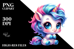 Cute Unicorn with Cool Haircut PNG Product Image 2