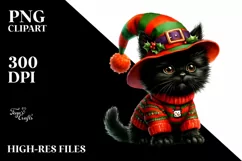 Vibrant Baby Black Cat Pumpin Clipart Product Image 3