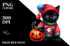 Vibrant Baby Black Cat Pumpin Clipart Product Image 2