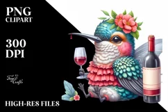 Hummingbird Holding Bottle of Wine Product Image 1