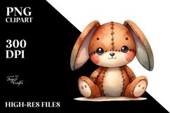 Vibrant Plush Bunny Sewn Clipart Product Image 1
