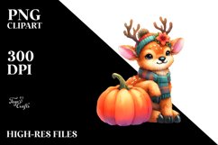 Cute Elk with Pumpkins | Sublimation | Clipart Product Image 3