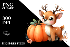 Cute Elk with Pumpkins | Sublimation | Clipart Product Image 2