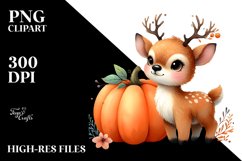Cute Elk with Pumpkins | Sublimation | Clipart Product Image 3