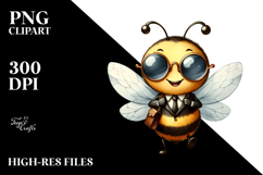 Smiling Bee with Retro es PNG Product Image 2