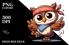 Cartoony Owl with Bandana PNG Product Image 2