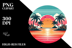 Vintage Tropical Sunset PNG Product Image 2
