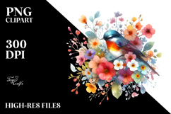 Colorful Bird Watercolor Painting PNG Product Image 2
