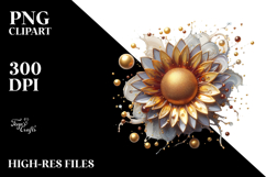 Abstract Golden Sunflower PNG Product Image 2