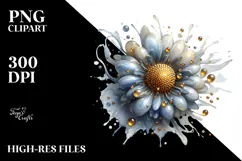 Abstract Golden Sunflower PNG Product Image 2