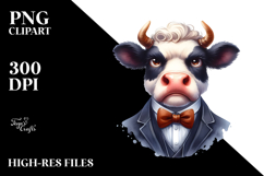 Funny Cow with Bow Tie PNG Product Image 2