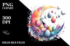 Simple Watercolor Digital Painting with Half Moon, Product Image 2