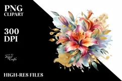 Vibrant Bouquet Watercolor Abstract | Sublimation | Clipart Product Image 1