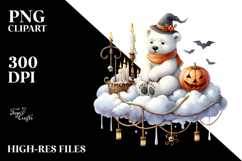 Polar Bear on Cloud Halloween PNG Product Image 2
