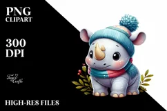 Cute Baby Rhino, Transparent PNG Product Image 1
