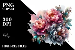 Abstract Watercolor Peonies Made of Shiny Material | Product Image 3