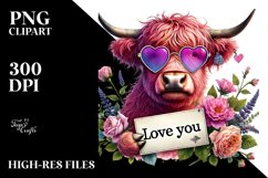 Detailed Pink Highland Cow PNG Product Image 2