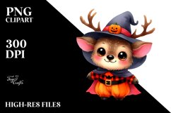 Cute Elk Dressed for Halloween | Sublimation Clipart Product Image 1