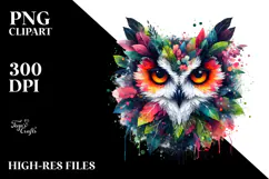 Abstract Vibrant Watercolor Owl, 20 oz Tumbler Product Image 2