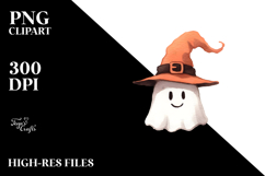Simple Funny Halloween Clipart with Hat, Transparent PNG Product Image 2