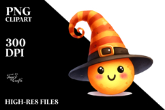 Funny Halloween Clipart with Hat PNG Product Image 2