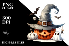 Funny Halloween Clipart with Hat PNG Product Image 2