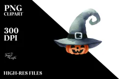 Funny Halloween Clipart with Hat PNG Product Image 2