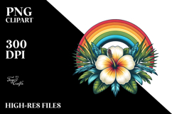 Vintage Tropical Flower Rainbow PNG Product Image 2