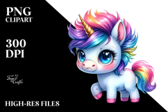 Cute Unicorn with Cool Haircut, Transparent PNG Product Image 2