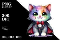 Whimsical Kitten Vampire Clipart Product Image 2