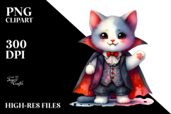 Whimsical Kitten Vampire Clipart Product Image 2