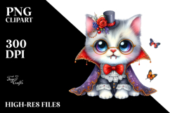 Whimsical Kitten Vampire Clipart Product Image 2