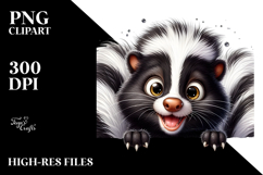 Crazy Skunk Watercolor Clipart Product Image 2