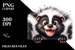 Crazy Skunk Watercolor Clipart Product Image 1
