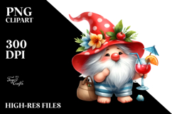 Whimsical Gnome Drinking Cocktail PNG Product Image 2