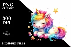 Colorful Baby Unicorn | Sublimation | Clipart Product Image 1