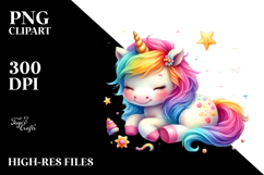 Colorful Baby Unicorn | Sublimation | Clipart Product Image 2