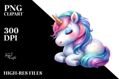 Colorful Baby Unicorn | Sublimation | Clipart Product Image 2