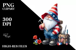Washed Watercolor Patriotic Farmer Gnome | Sublimation Product Image 3