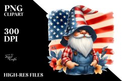 Washed Watercolor Patriotic Farmer Gnome | Sublimation Product Image 3