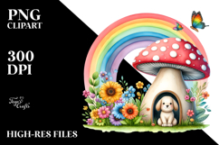 Colorful Mushroom Dog House | Watercolor Illustration Product Image 2