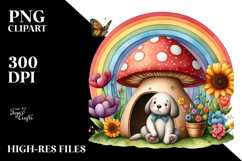 Colorful Mushroom Dog House | Watercolor Illustration Product Image 2