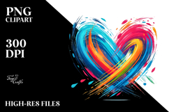 Simple Paintbrush Style Heart, PNG Product Image 2