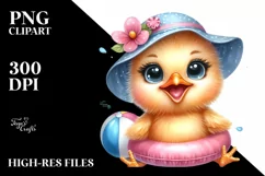 Excited Baby Chick Watercolor Clipart Product Image 3